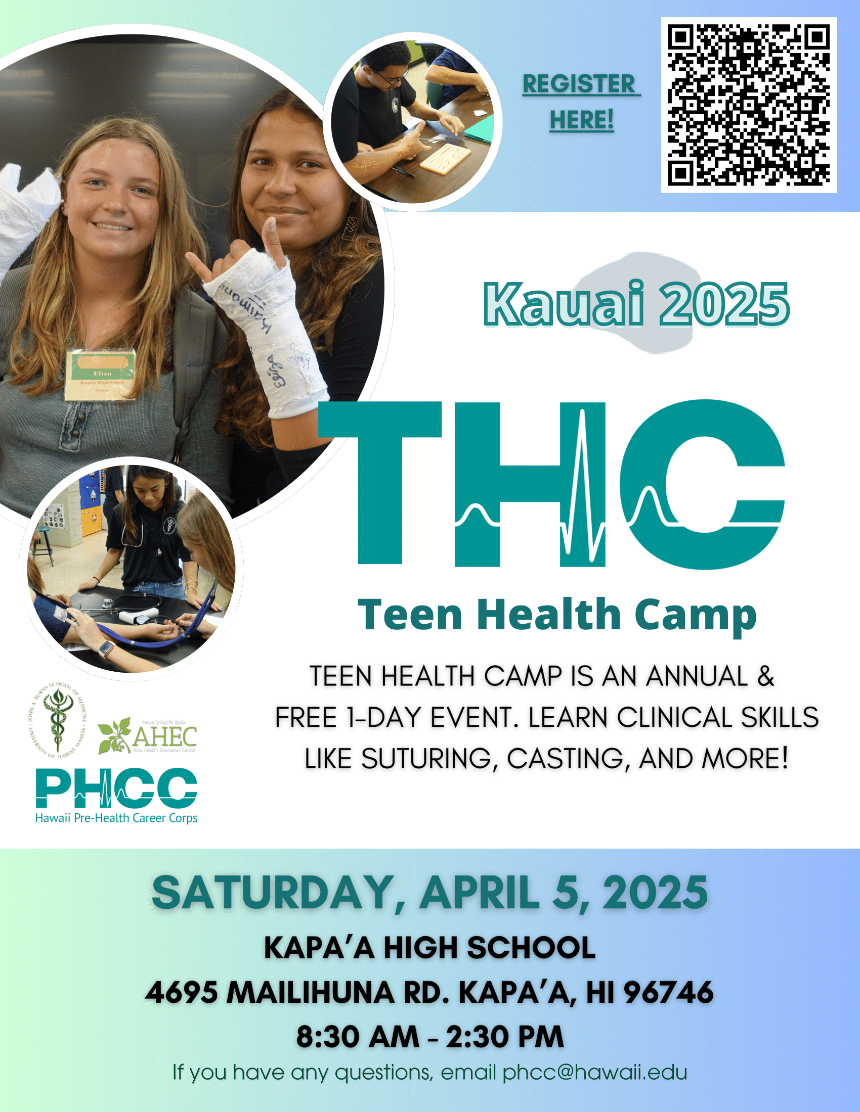 kauai teen health camp flyer 2025