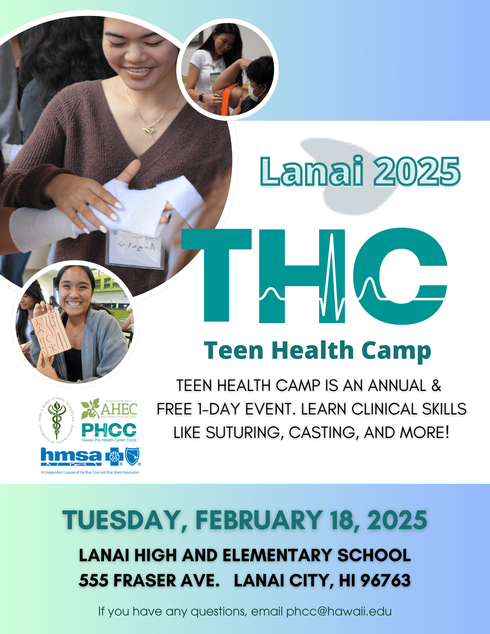 lanai teen health camp flyer 2025