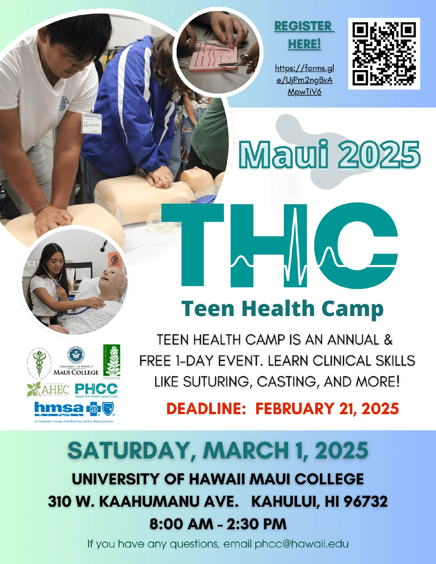 maui teen health camp flyer 2025