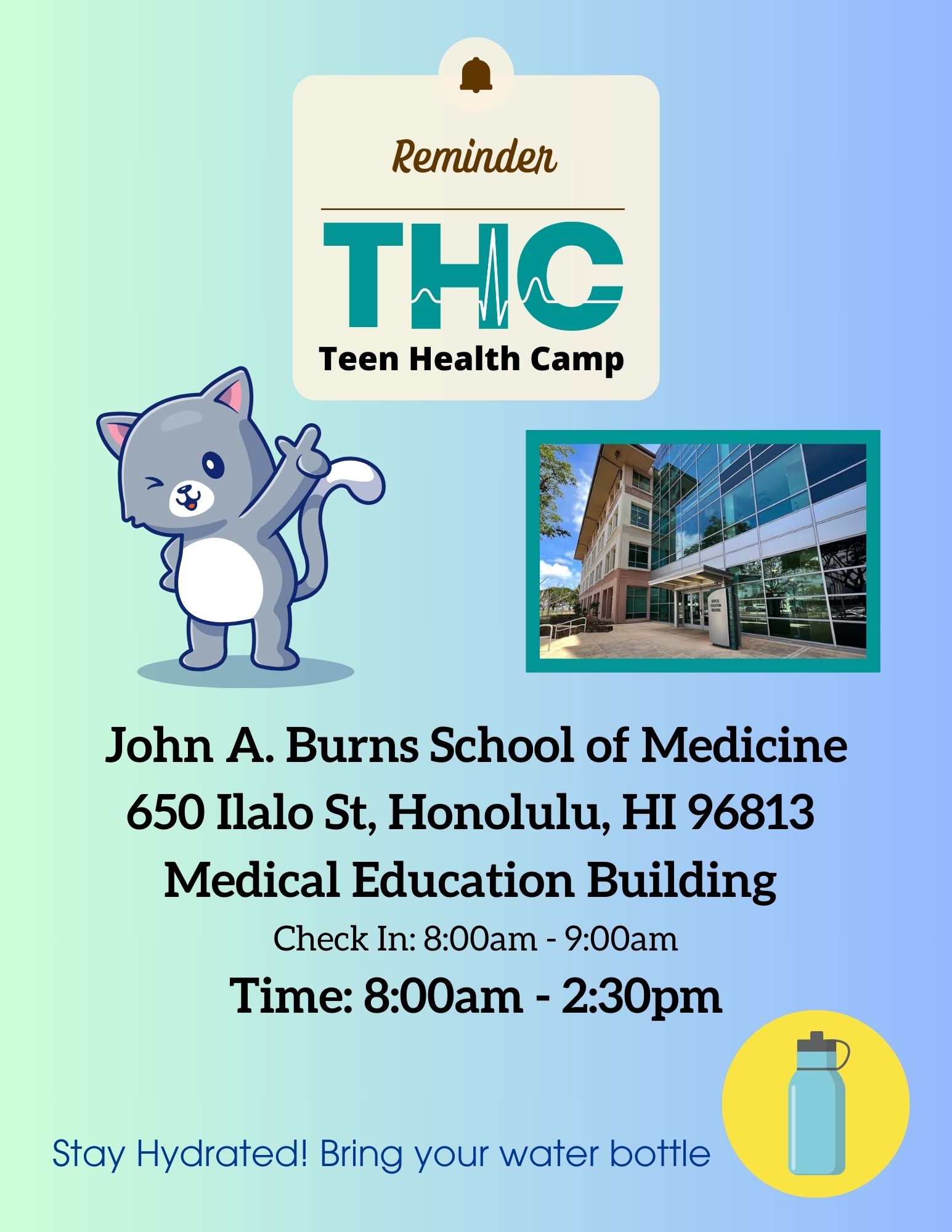 teen health camp 25 reminder